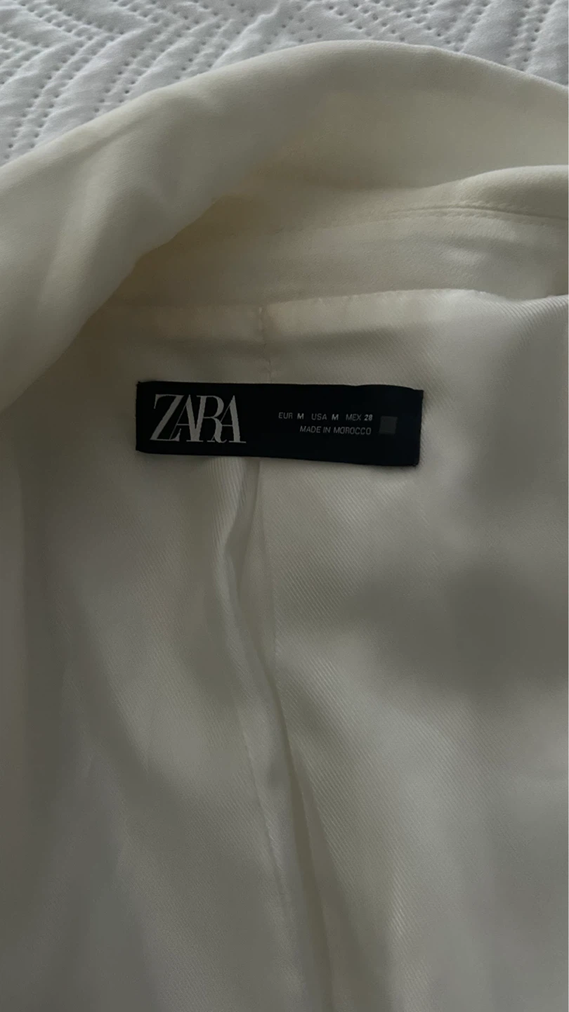 ZARA Cream Open Front Blazer Size Medium - photo 3