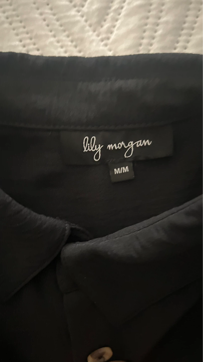 Lily Morgan Black Short Sleeve Button-Up Shirt M/M - photo 2