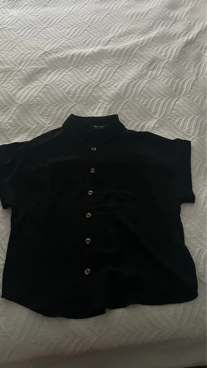 Lily Morgan Black Short Sleeve Button-Up Shirt M/M