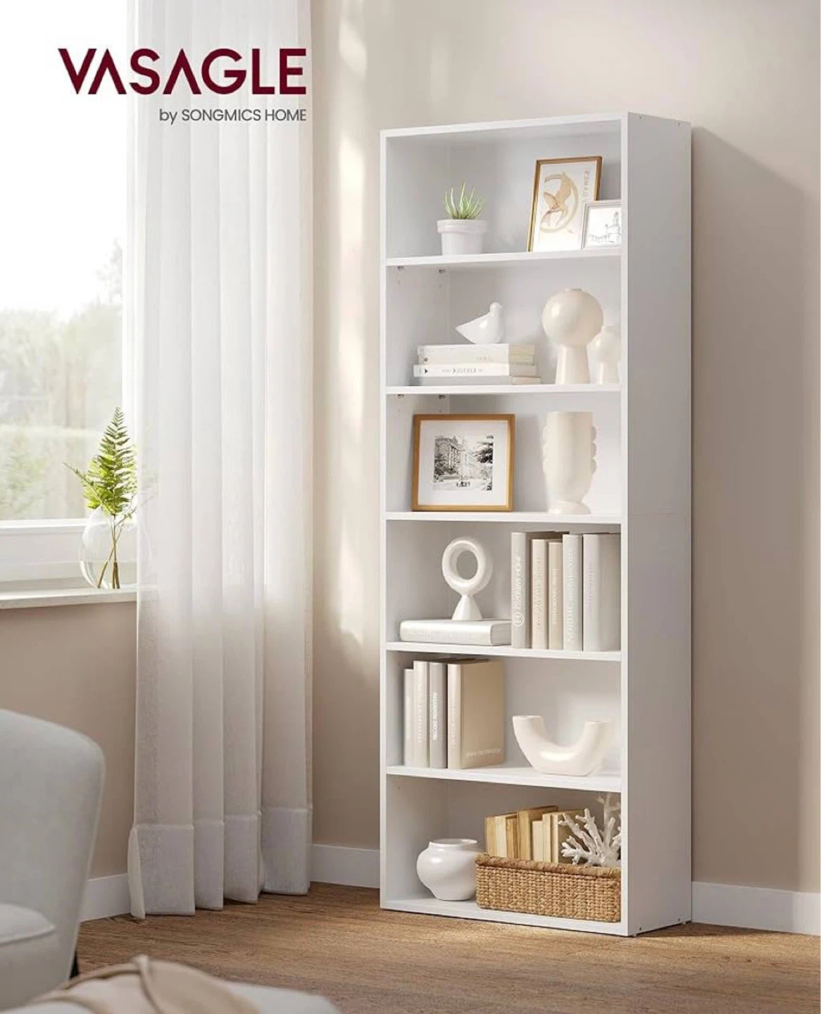 6-Tier Bookshelf – Floor Standing Bookcase NEW