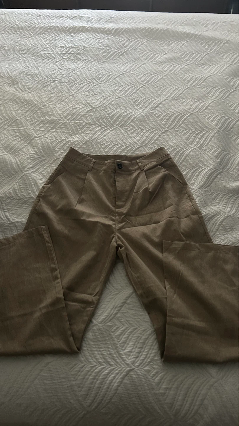 SHEIN Tan Wide Leg Corduroy Pants Size L