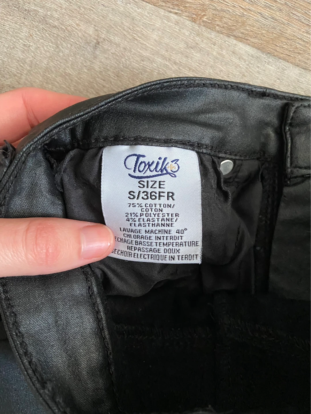 Black Faux Leather Pants | Size XS/S - photo 3