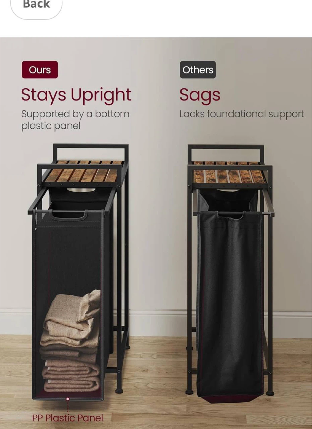 Laundry Hamper – Pull-Out & Removable Bag, 47L NEW - photo 3