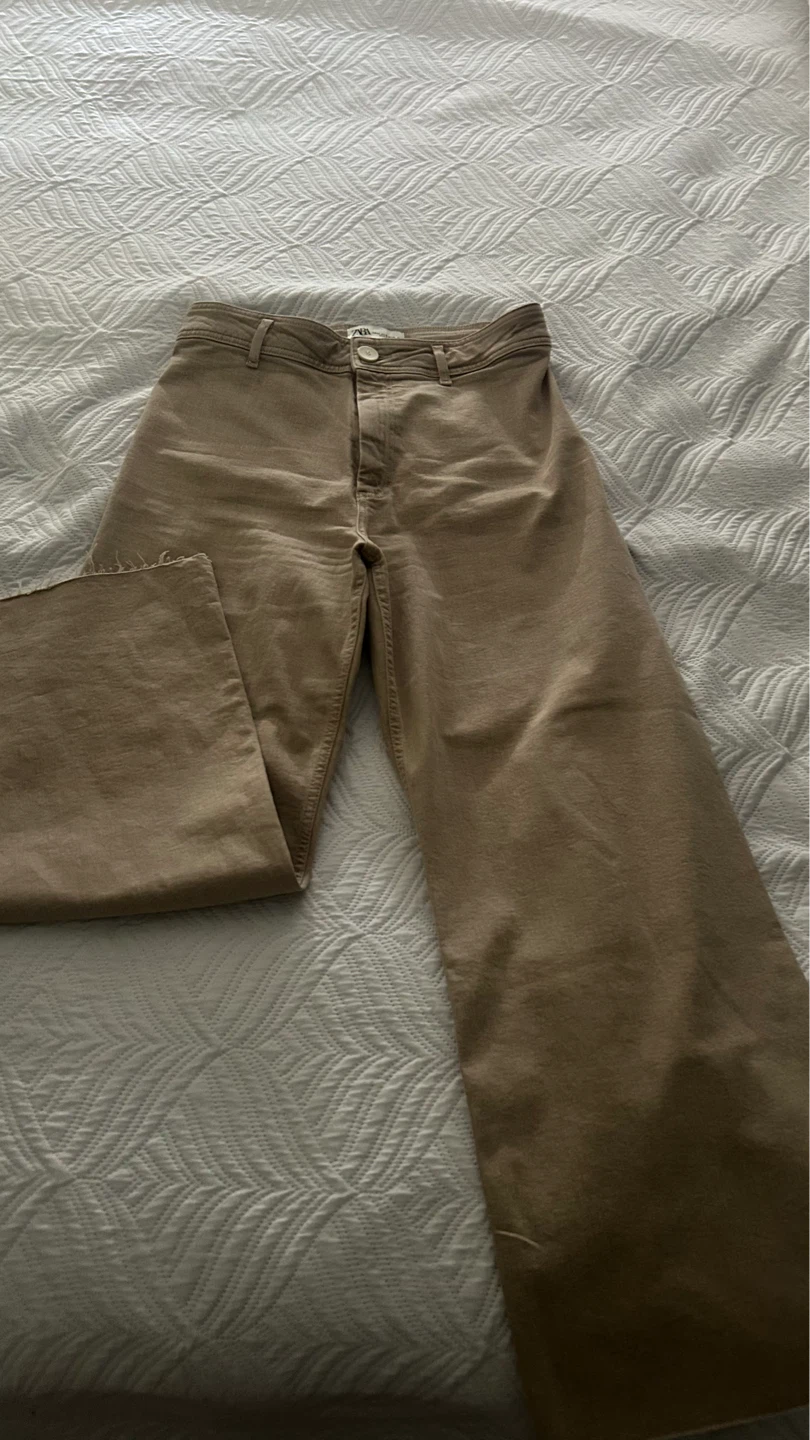 Zara The Marine Straight Jeans - Tan - Size 10