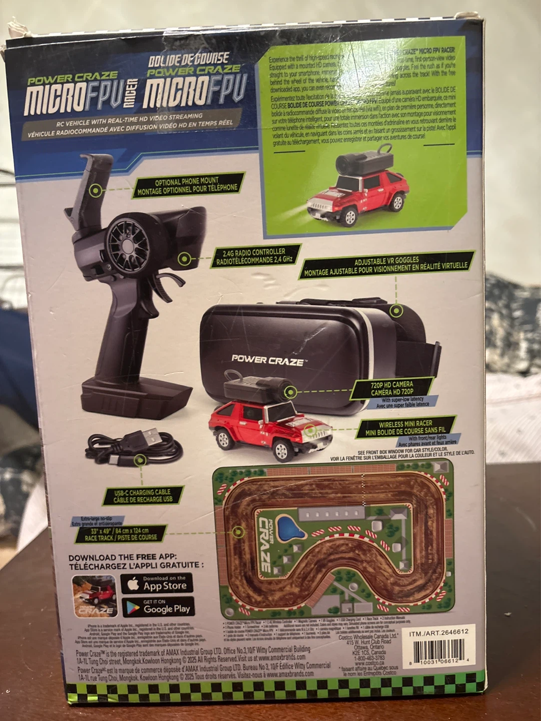 Power Craze Micro FPV Race Track RC Car Set with VR Goggles - photo 3