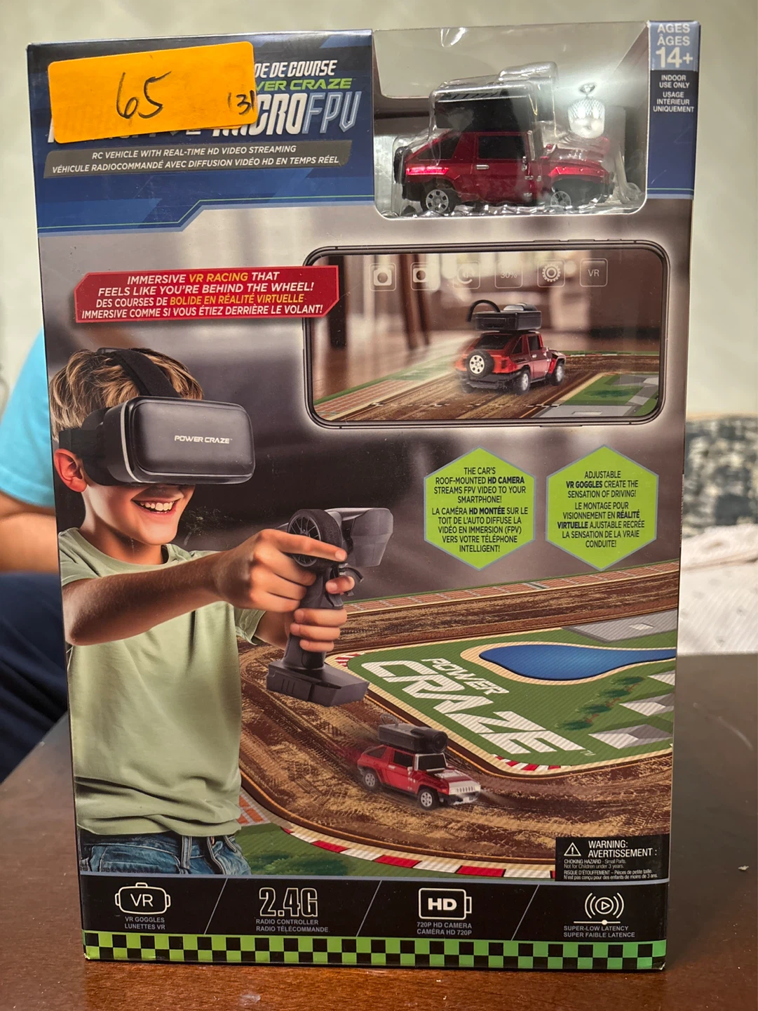 Power Craze Micro FPV Race Track RC Car Set with VR Goggles