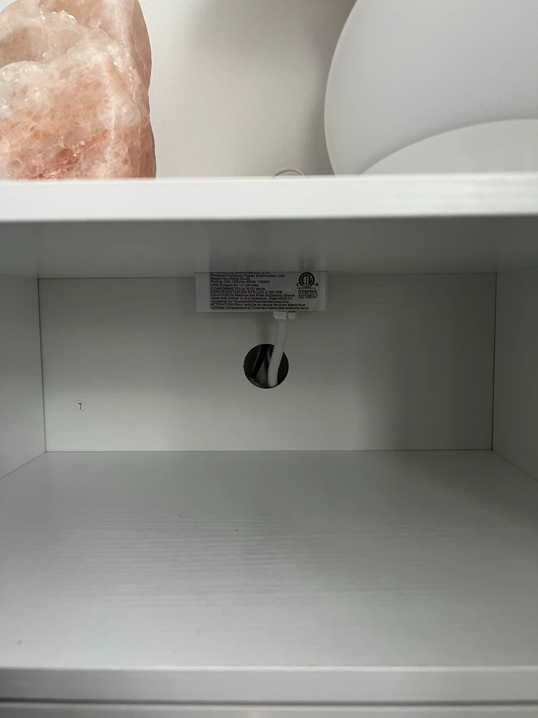 White Rattan Nightstands with Drawer & Built-in Charging Station - photo 3