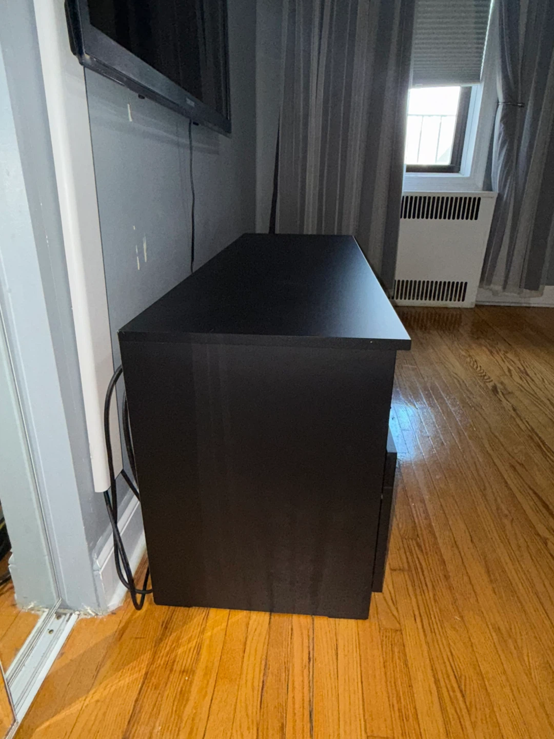 Black Media Console TV Stand with Drawers and Shelves - photo 4