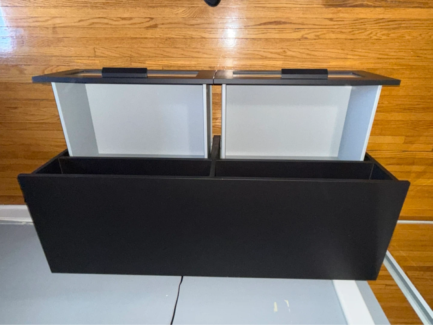 Black Media Console TV Stand with Drawers and Shelves - photo 2
