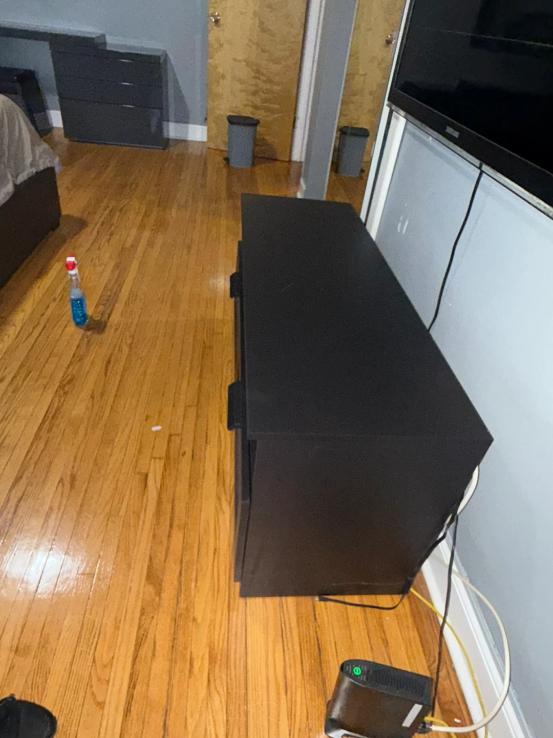 Black Media Console TV Stand with Drawers and Shelves - photo 3