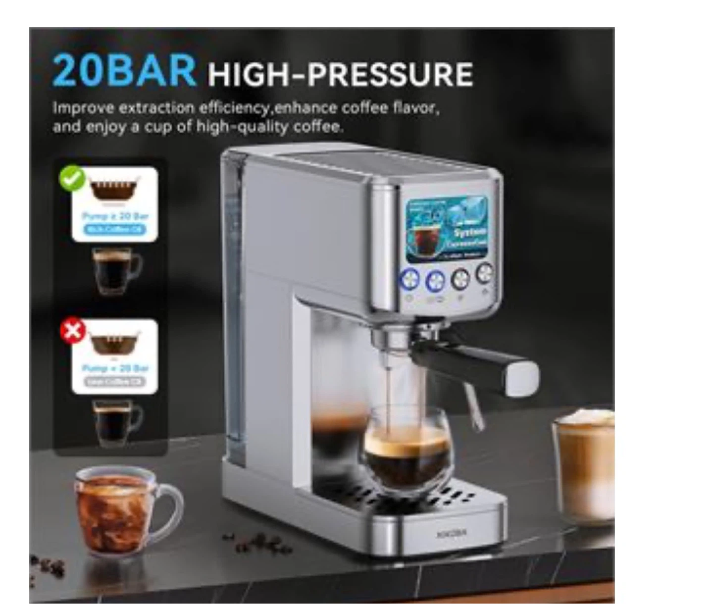 Espresso Machine with Cold Brew Function- used like new - photo 3