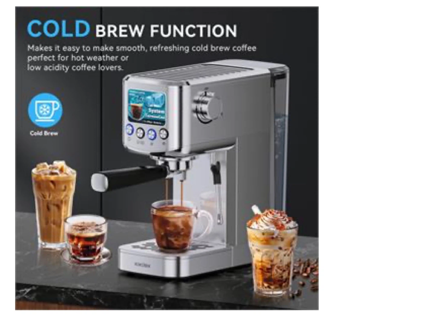 Espresso Machine with Cold Brew Function- used like new - photo 2