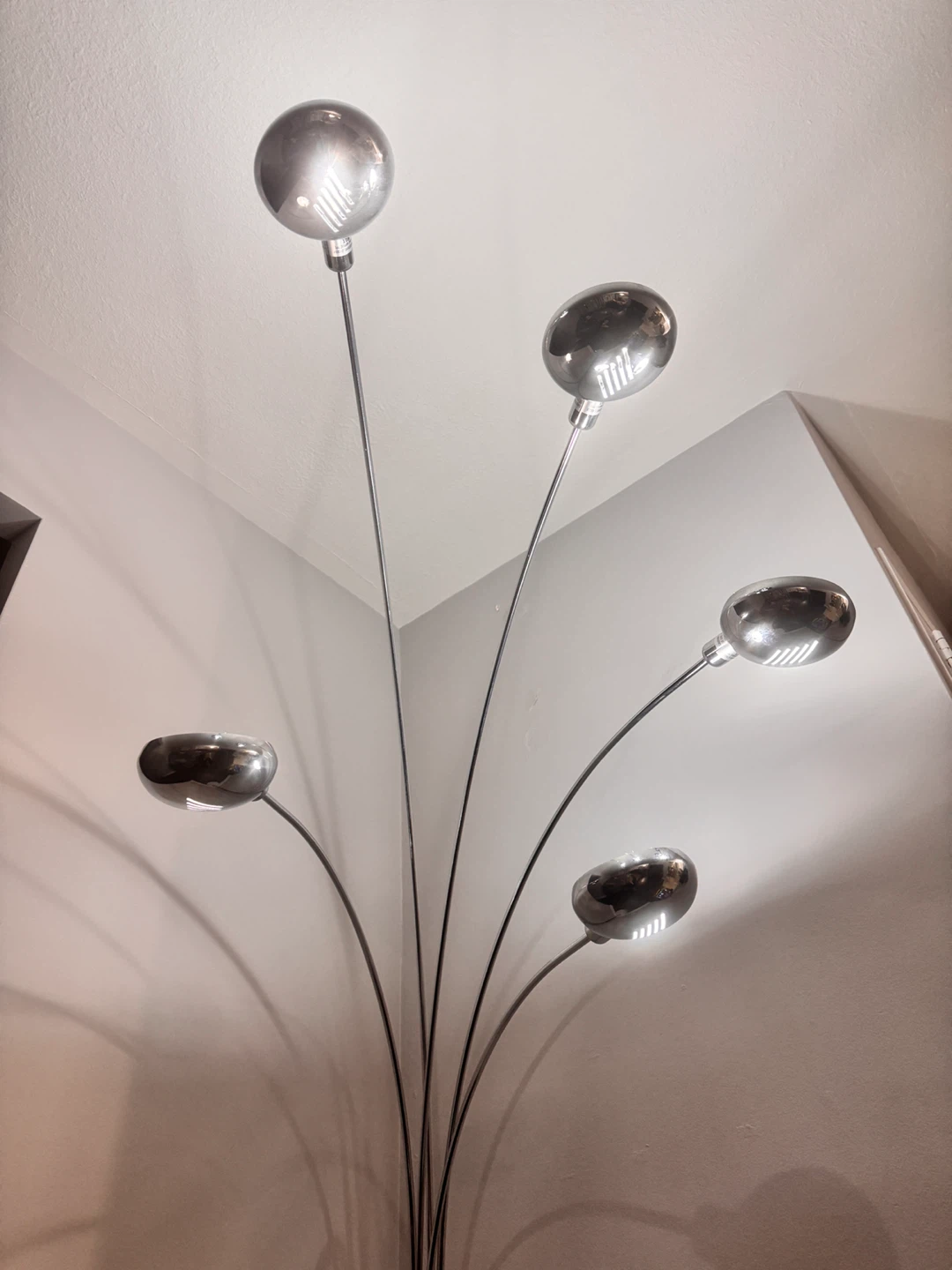 Chrome Arc Floor Lamp with Marble Base - photo 2