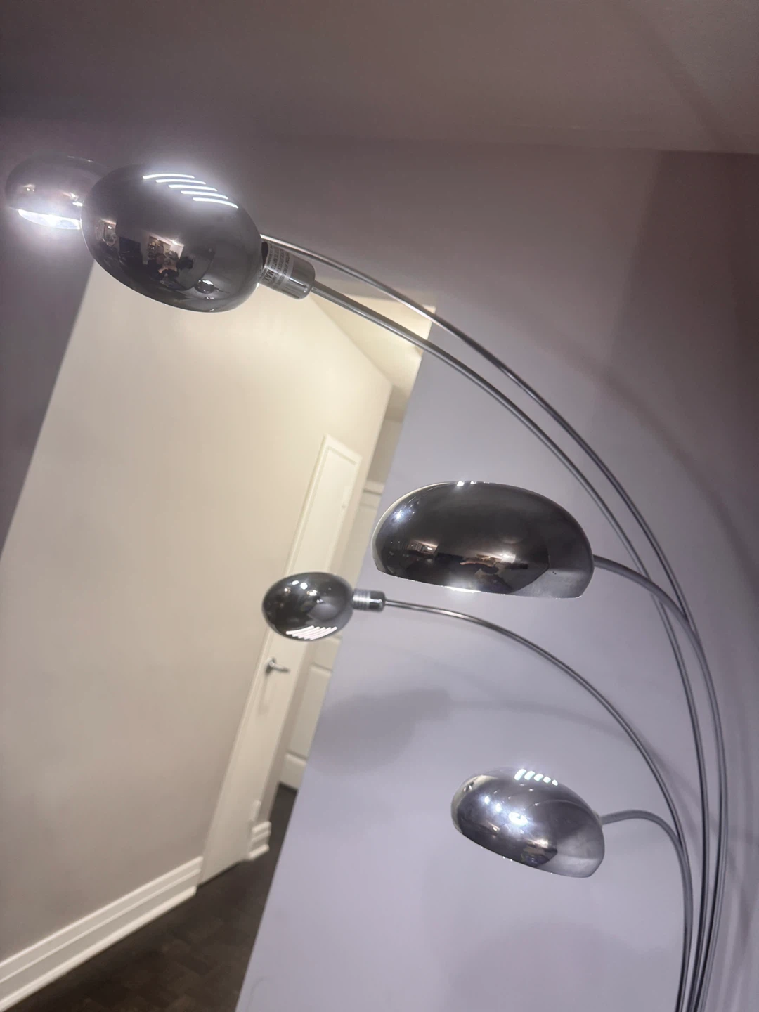 Chrome Arc Floor Lamp with Marble Base - photo 3