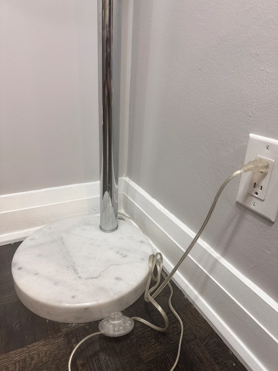 Chrome Arc Floor Lamp with Marble Base - photo 5