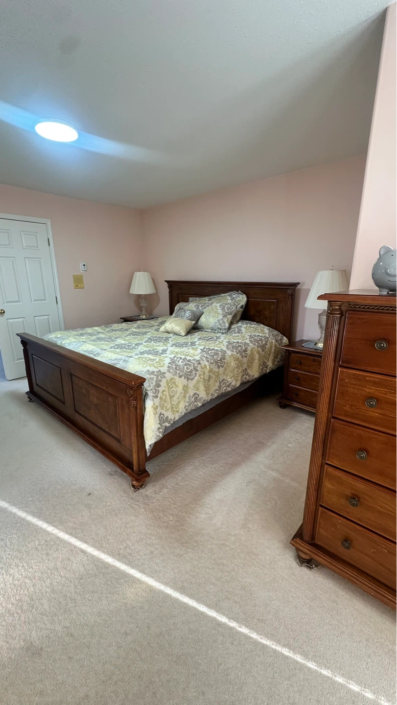Wooden Bed Frame with Matching Nightstands and Dresser Set - photo 3