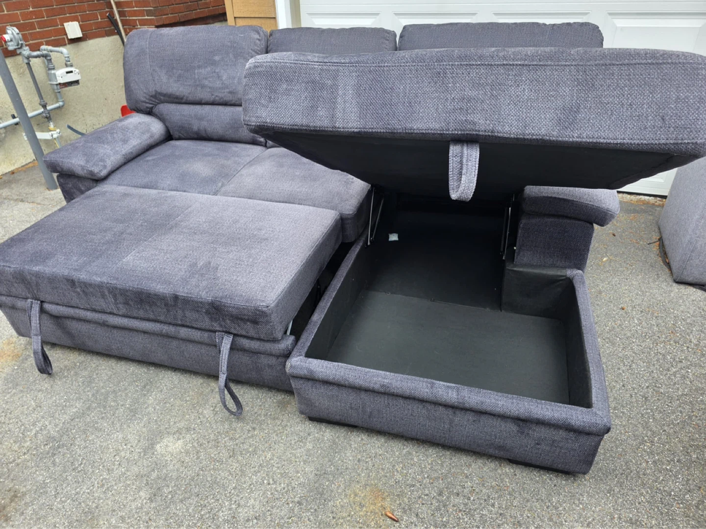 Grey Sectional Sofa with Storage Chaise - photo 3