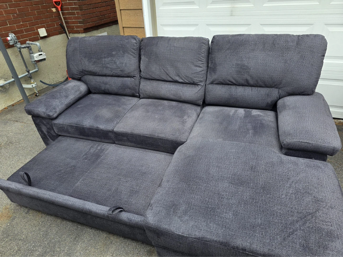 Grey Sectional Sofa with Storage Chaise