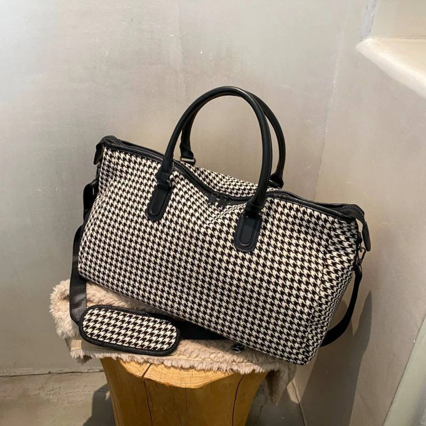 Houndstooth Weekender Bag