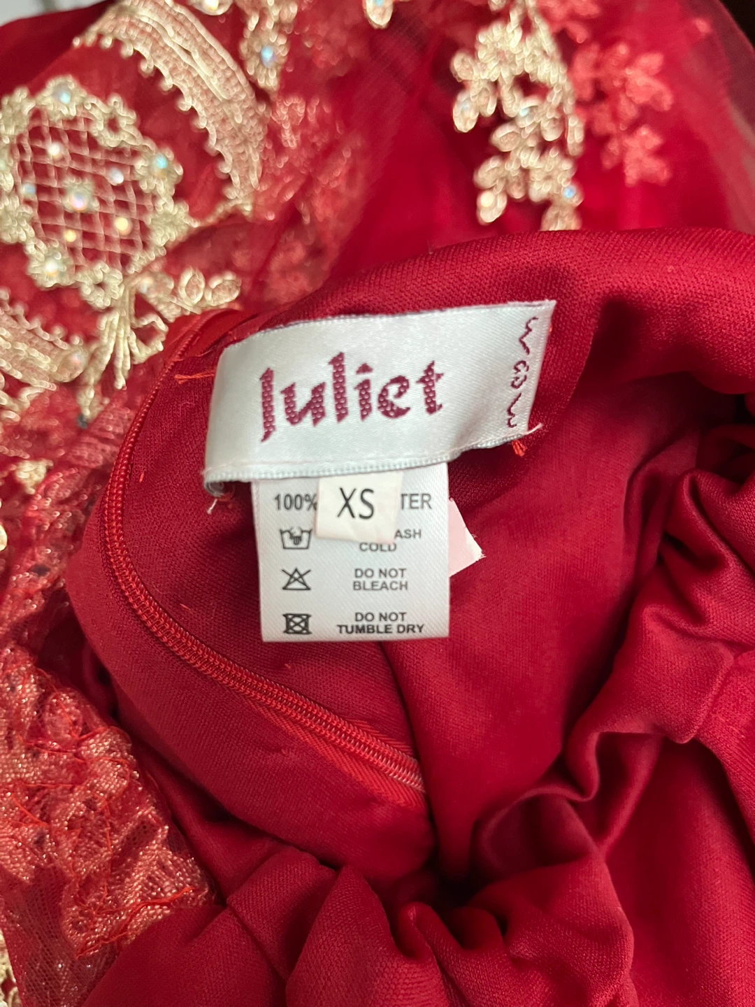 Red Beaded Embellished evening Dress - photo 3