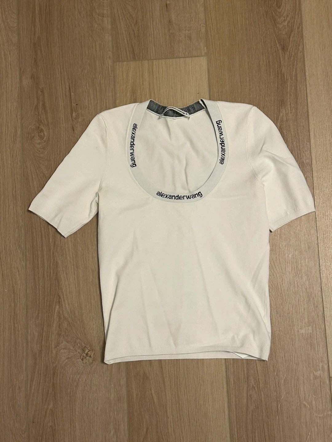 Alexander Wang White Logo Neckline T-Shirt