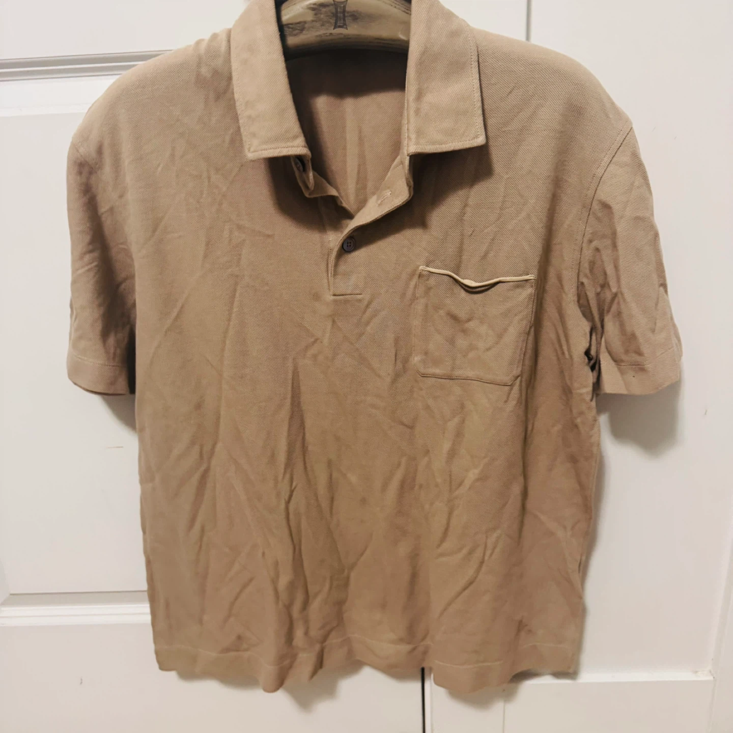 Zegna Men's Tan Polo Shirt Size 52