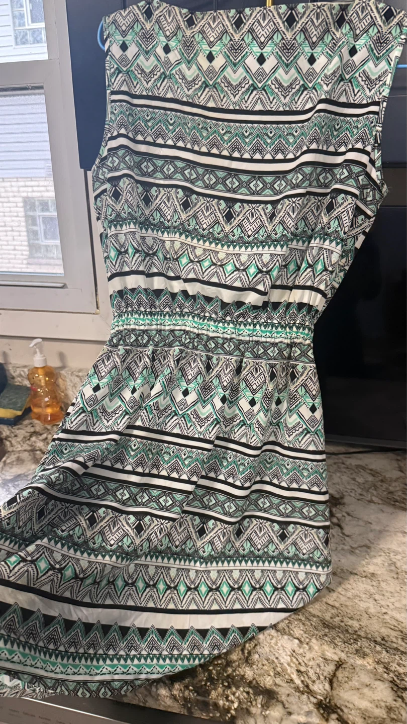 Women's Sleeveless Patterned Dress with Pockets size s - photo 5