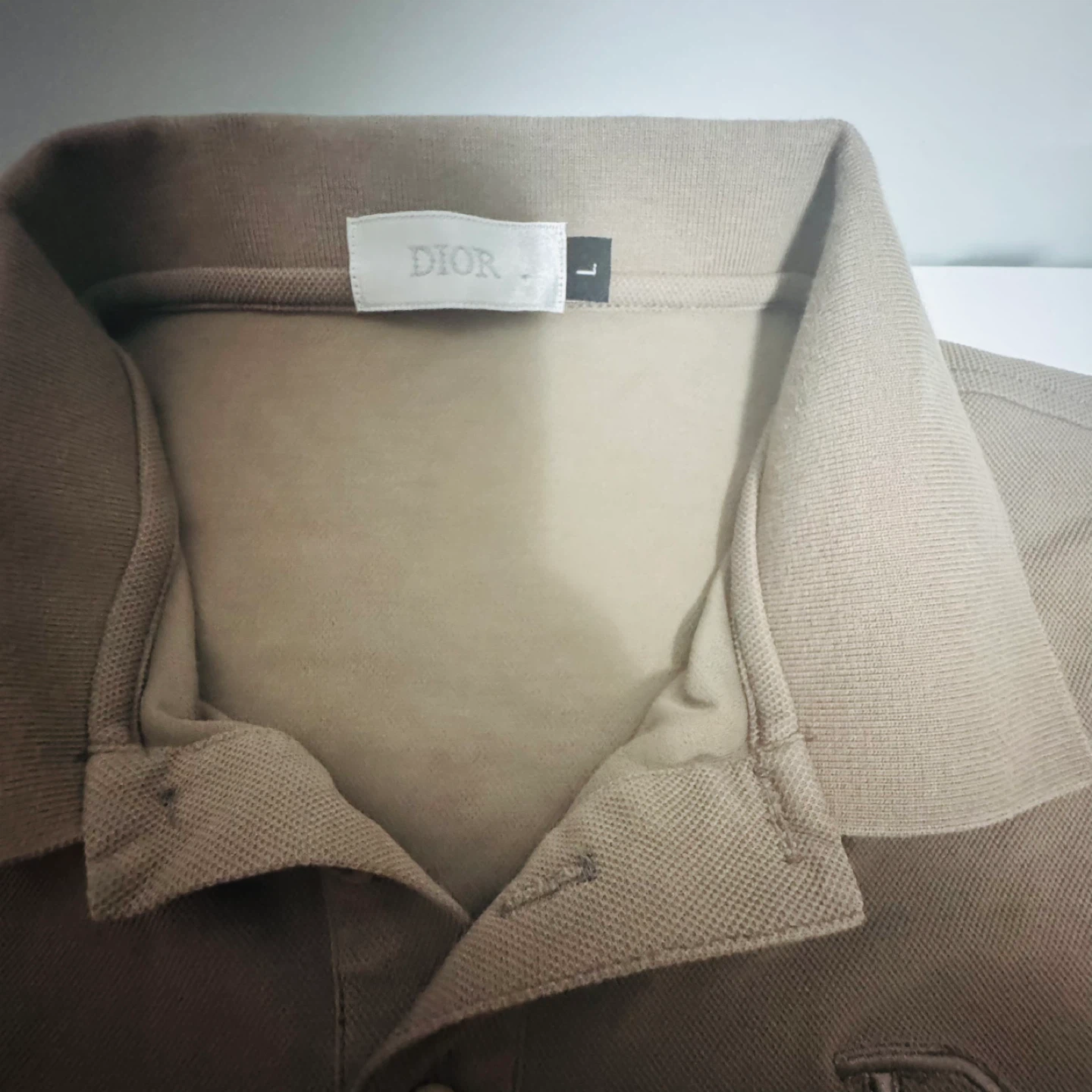 Dior Men's Tan Polo Shirt Size L - photo 2