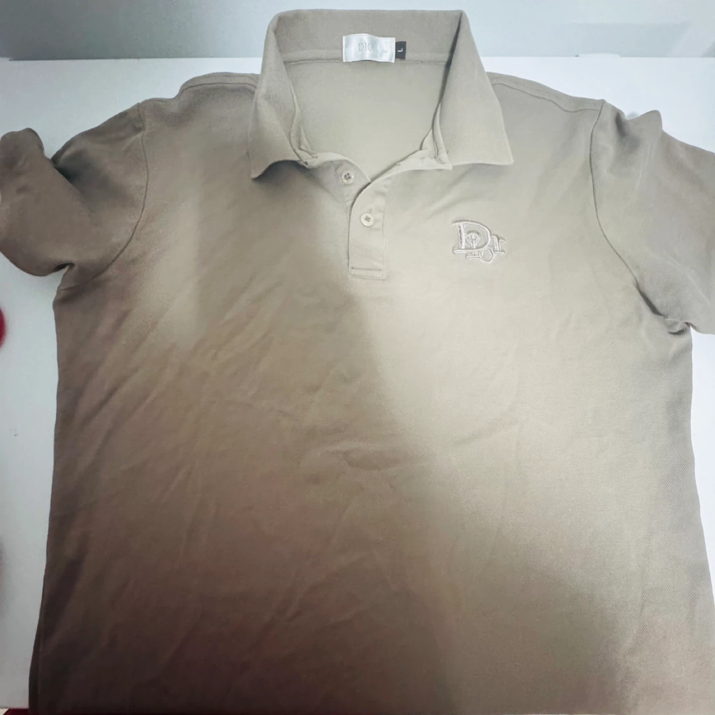 Dior Men's Tan Polo Shirt Size L