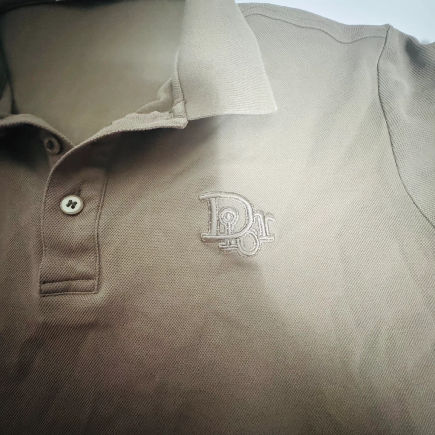 Dior Men's Tan Polo Shirt Size L - photo 3