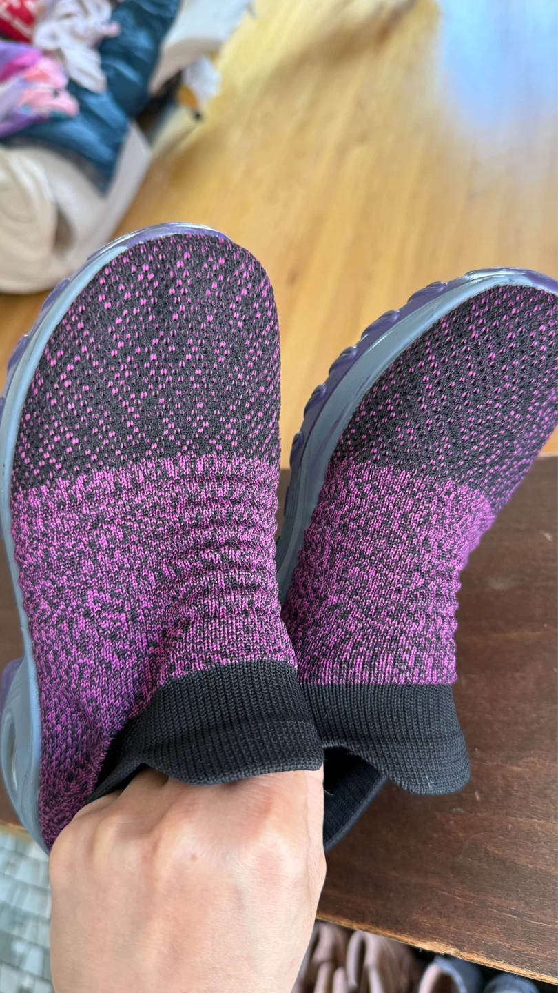 Purple Knit Slip-On Sneakers check more pictures size 6 - photo 4