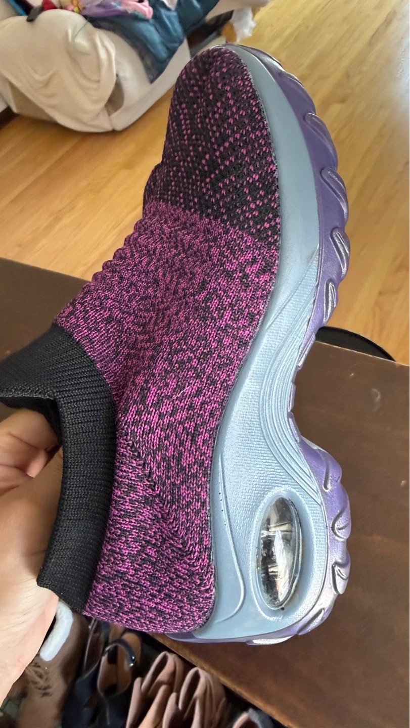 Purple Knit Slip-On Sneakers check more pictures size 6 - photo 2