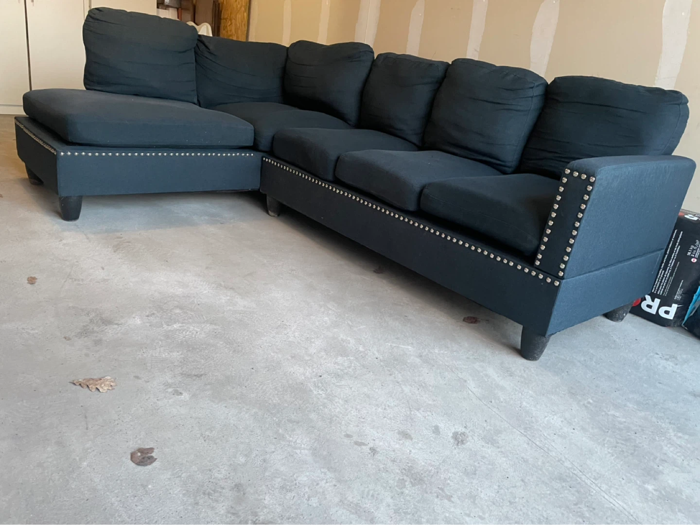 Sectional Sofa with Stud Detailing