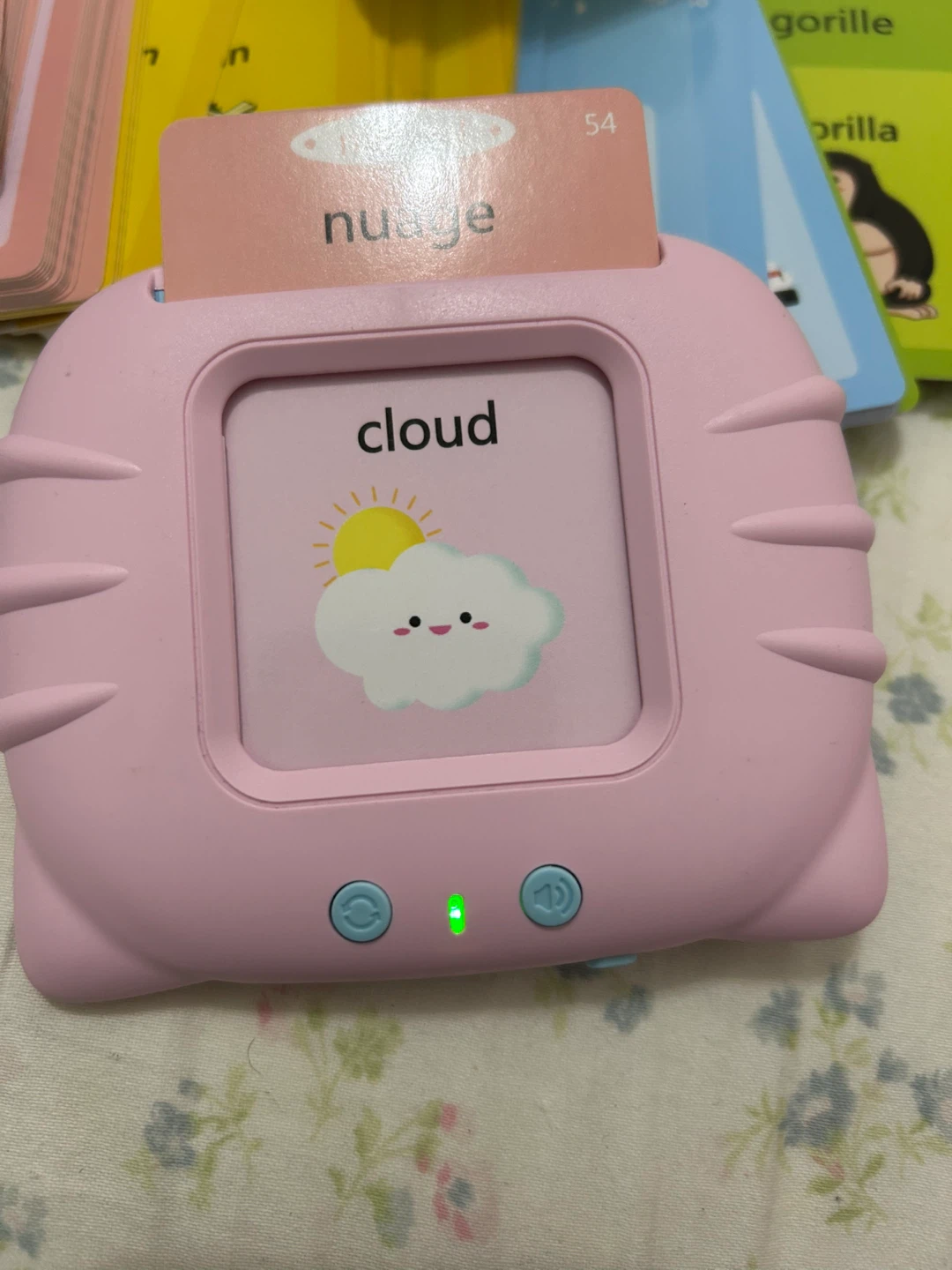 New- Small Taking English/French Learning Device with Flashcards