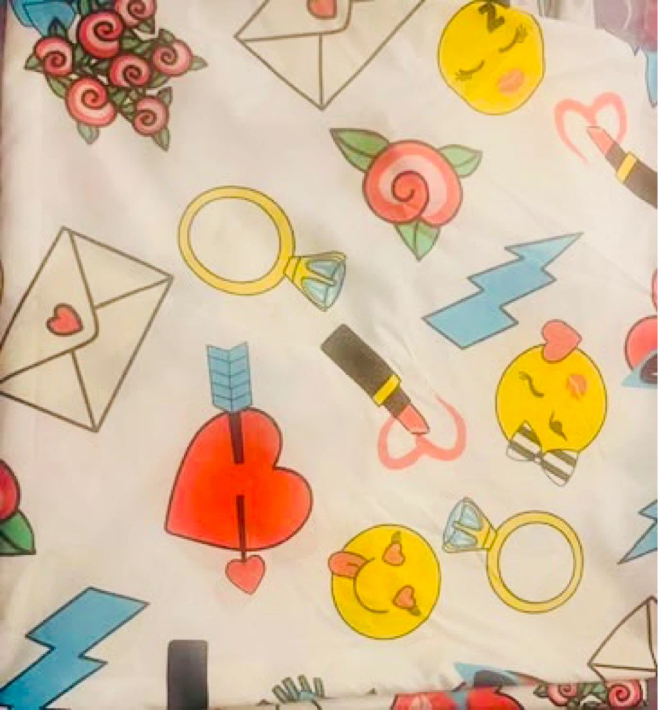White Shower Curtain with Fun Graphics - photo 2