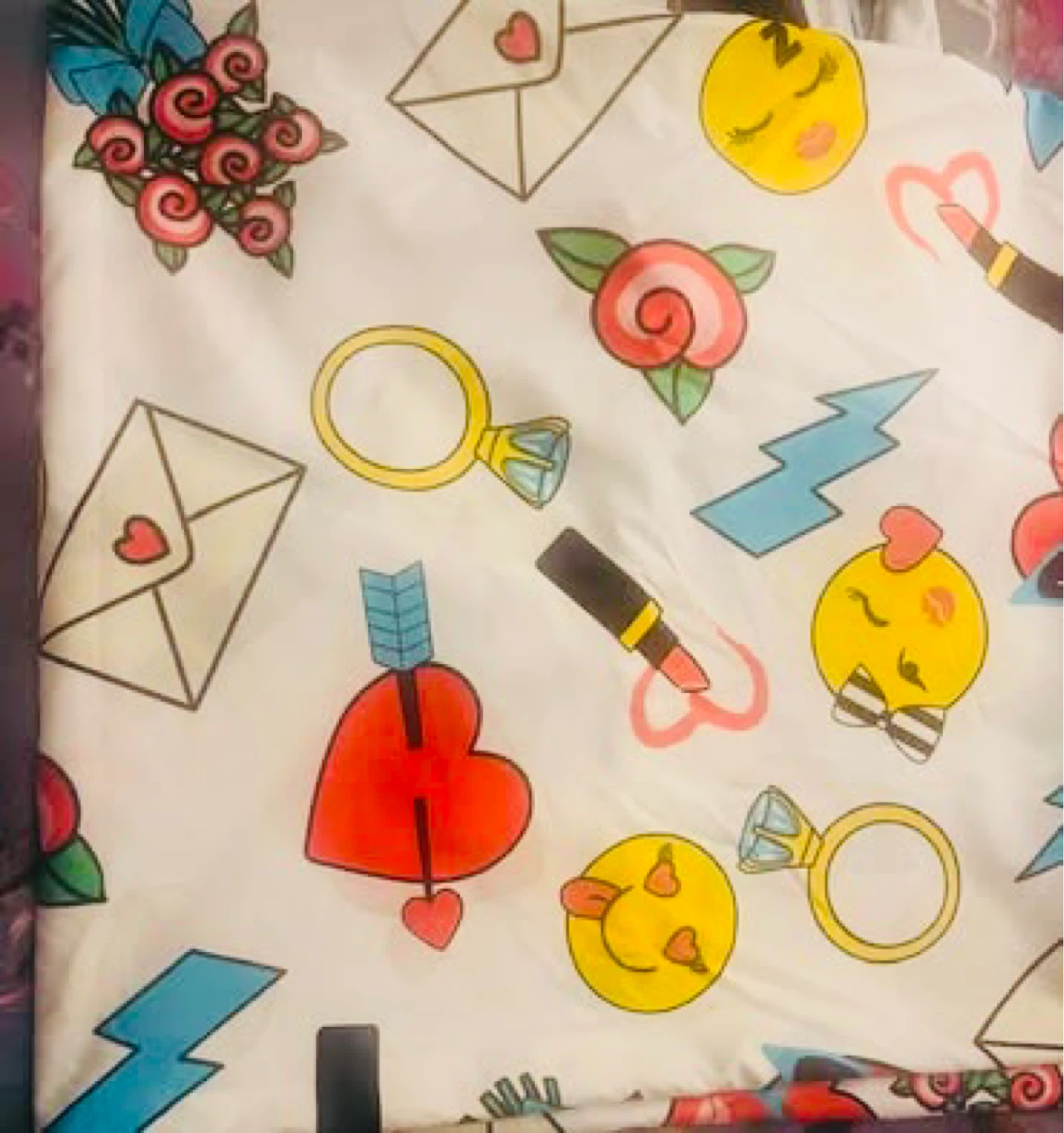 White Shower Curtain with Fun Graphics - photo 3