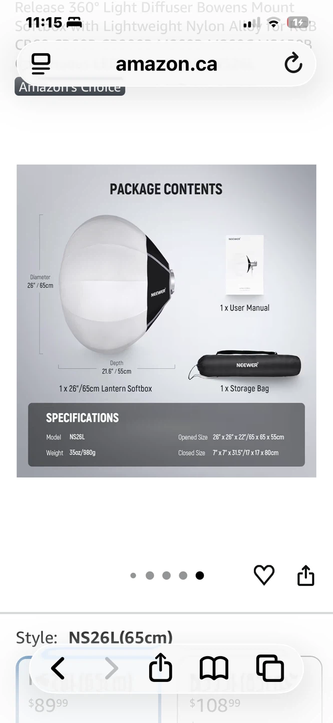(Sealed) Neewer 65cm Lantern Softbox (brand new. Sealed) - photo 2