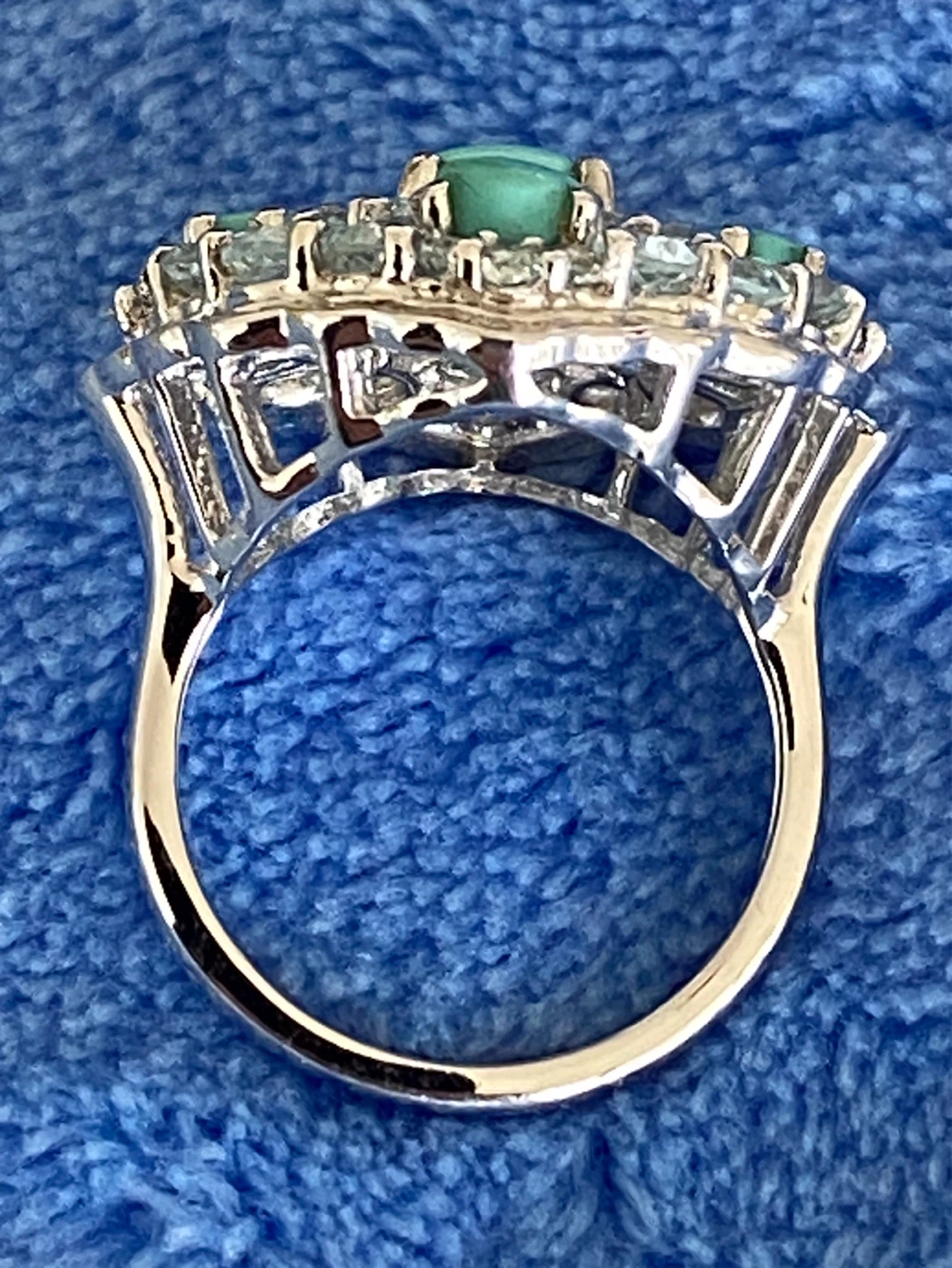 Turquoise and Blue Topaz Ring in 925 silver. - photo 4