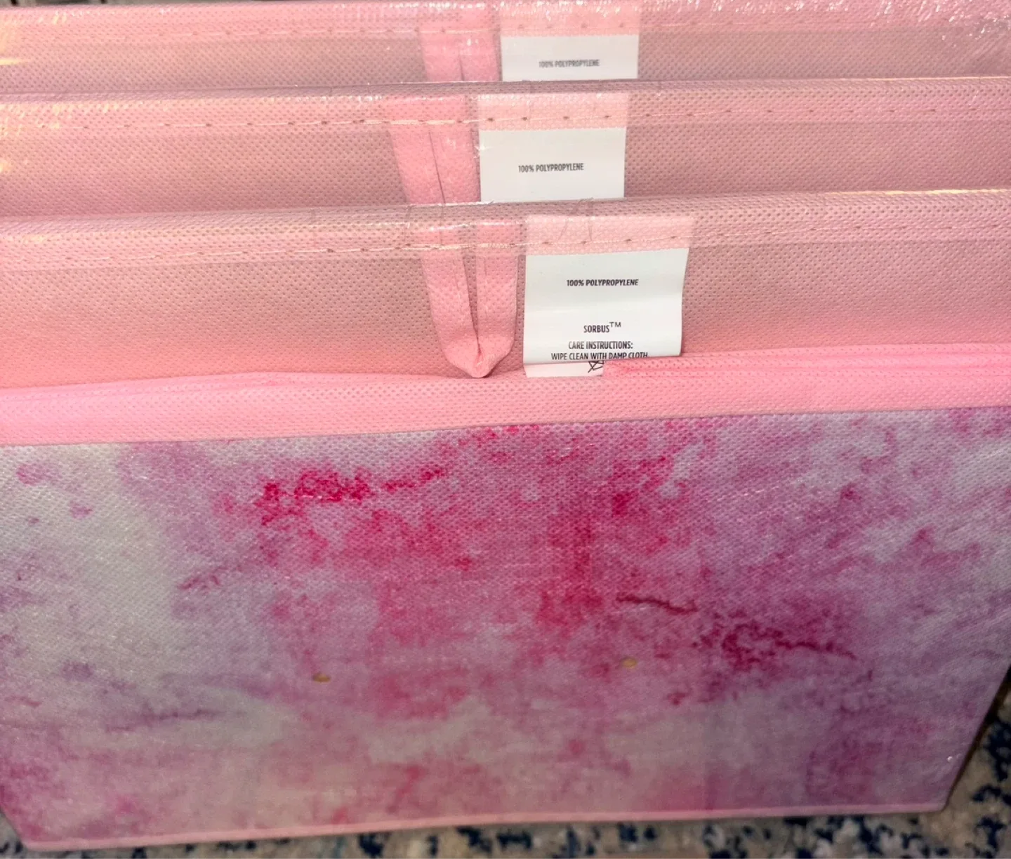 5-Drawer Fabric Dresser with Pink Marble Design - photo 5