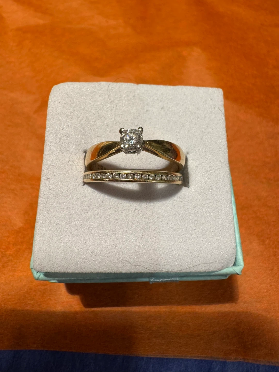 14k Gold Diamond Engagement Ring Set - Size 5 - photo 3