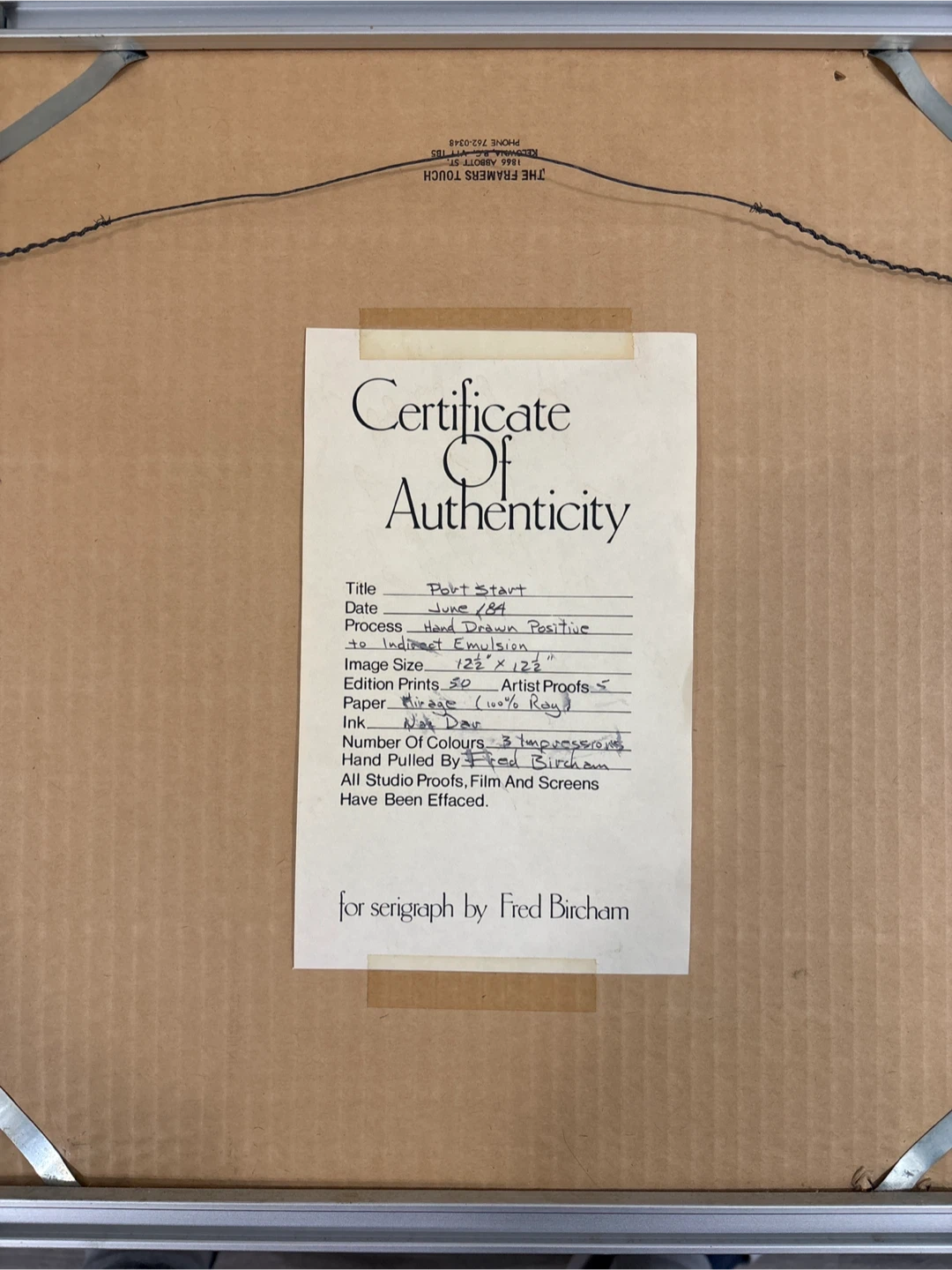Port Start Serigraph by Fred Bircham (1984)