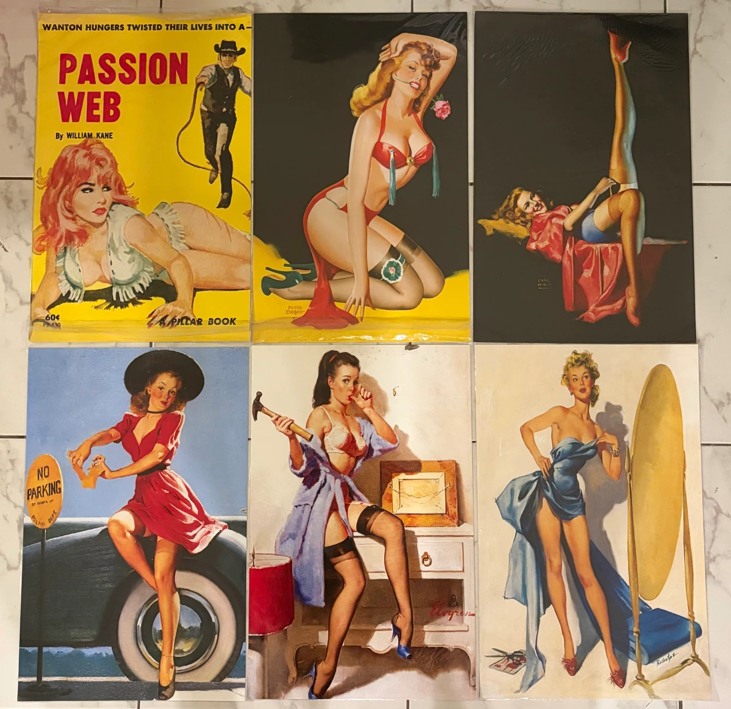 Vintage Pin-Up Art Prints Collection