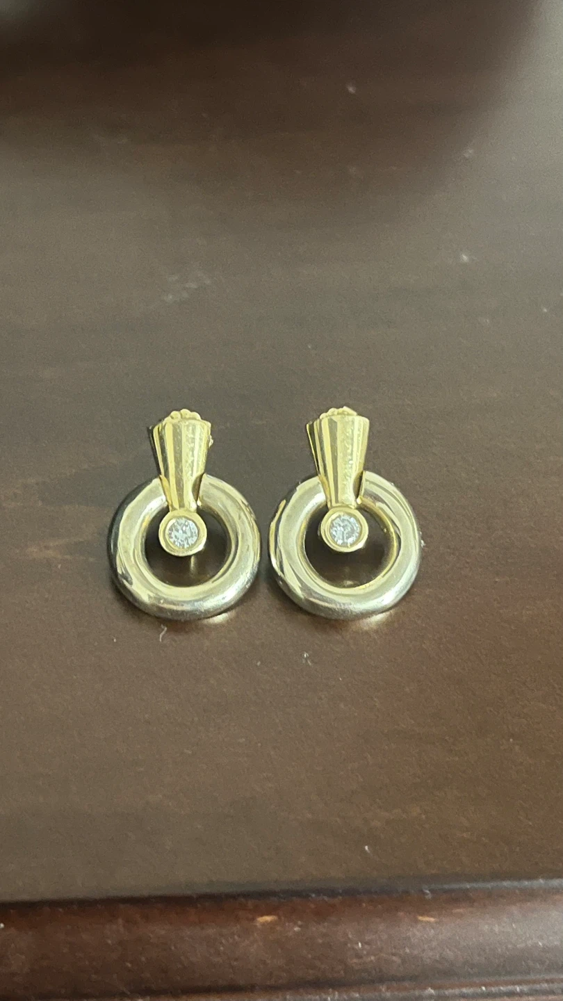 14K White Gold Diamond Drop Earrings –12.2g Real Gold & Diamonds