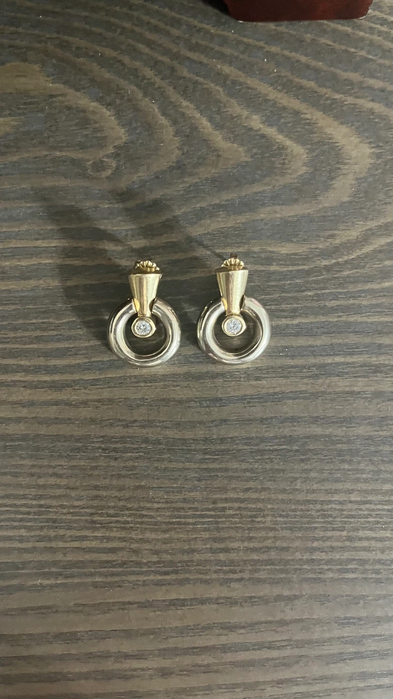 14K White Gold Diamond Drop Earrings –12.2g Real Gold & Diamonds - photo 2