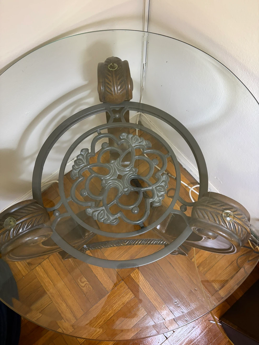 Round Glass Top Accent Table