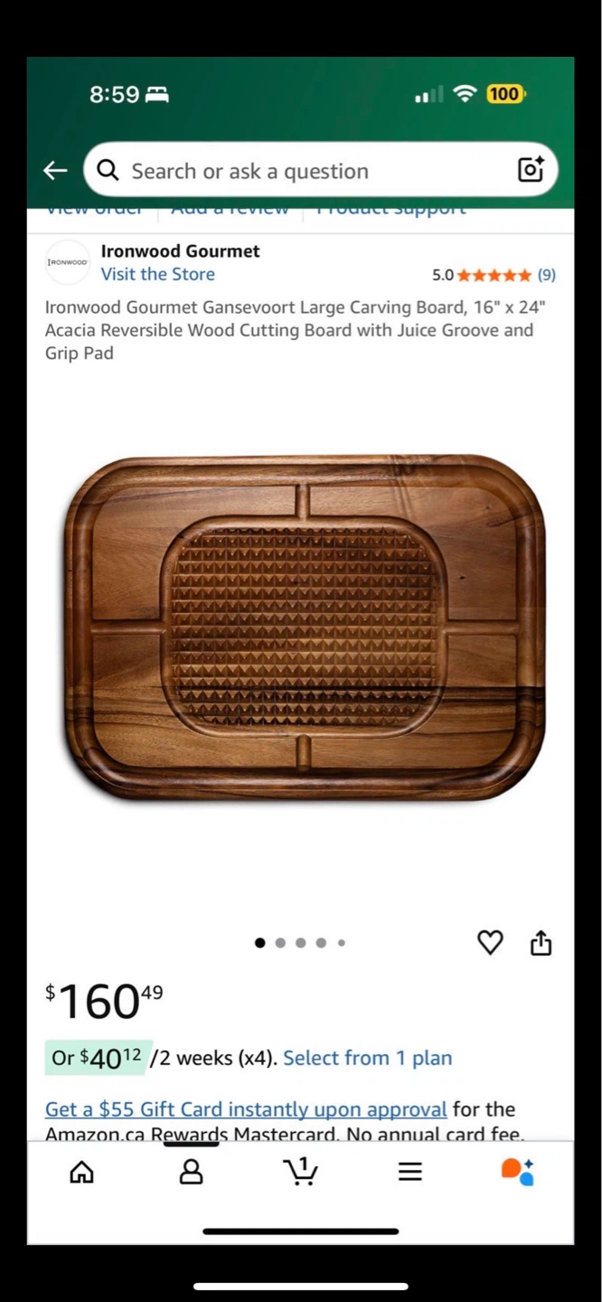 Ironwood Gourmet Acacia Wood Cutting Board 16" x 24"