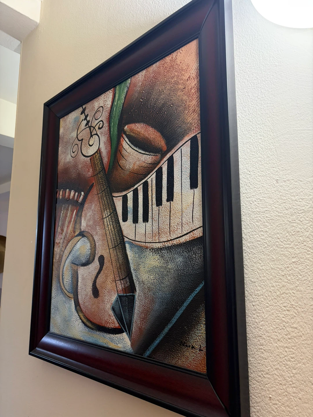 Framed Abstract Music Art Painting