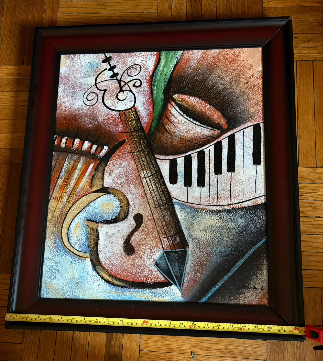 Framed Abstract Music Art Painting - photo 3