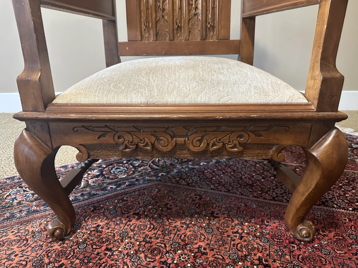 Vintage Carved Wooden Armchair - photo 3