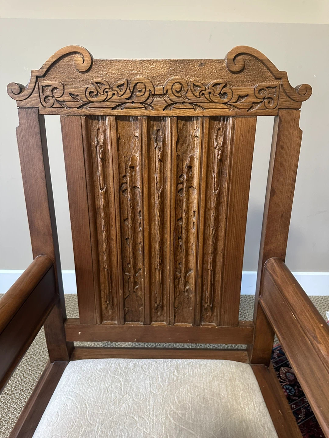 Vintage Carved Wooden Armchair - photo 2